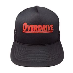 Overdrive The Magazine For The American Trucker Hat Black OSFA Mesh Back Rope